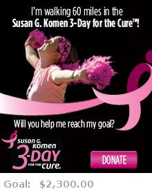Help me reach my goal for the Susan G. Komen Tampa Bay 3-Day for the Cure!